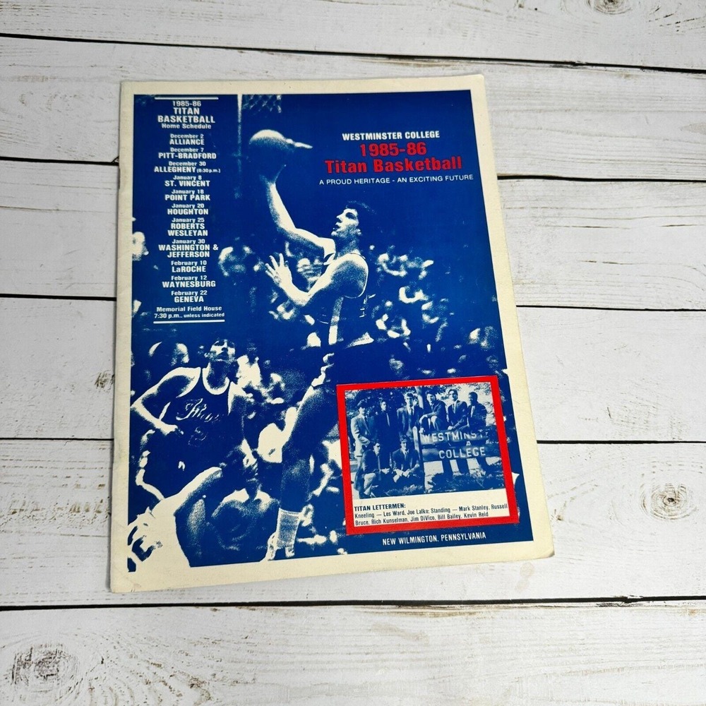 1985–86 Westminster College Titans Men's Basketball Media Guide Yearbook